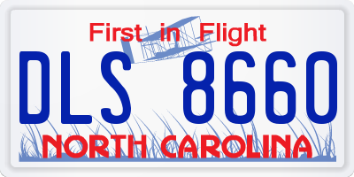 NC license plate DLS8660