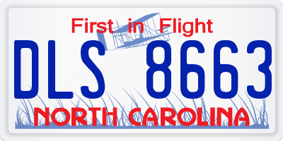 NC license plate DLS8663