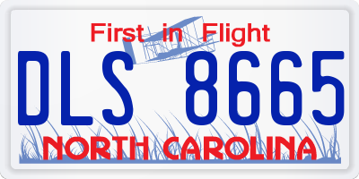 NC license plate DLS8665