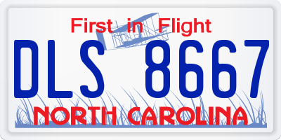 NC license plate DLS8667
