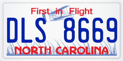 NC license plate DLS8669