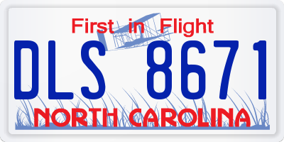 NC license plate DLS8671
