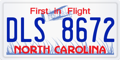 NC license plate DLS8672