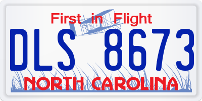 NC license plate DLS8673