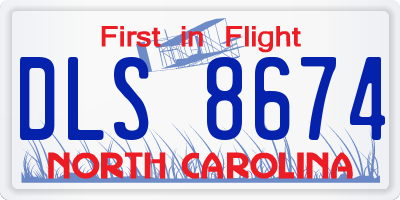NC license plate DLS8674