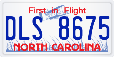 NC license plate DLS8675