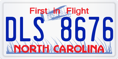 NC license plate DLS8676