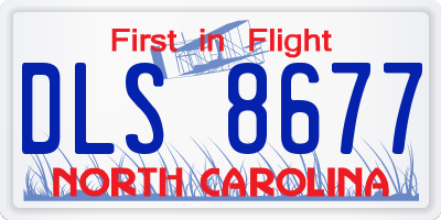NC license plate DLS8677