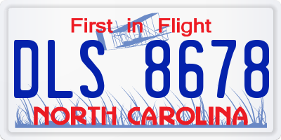 NC license plate DLS8678