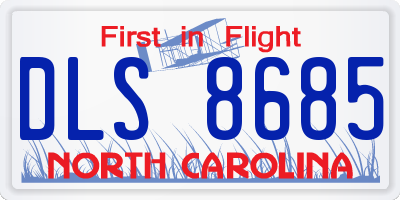 NC license plate DLS8685