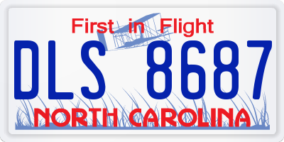 NC license plate DLS8687
