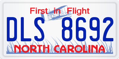 NC license plate DLS8692