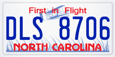 NC license plate DLS8706