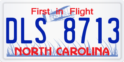 NC license plate DLS8713