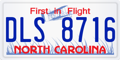 NC license plate DLS8716