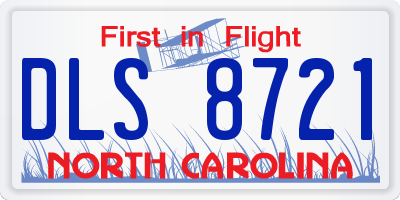 NC license plate DLS8721