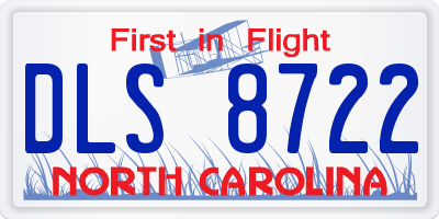 NC license plate DLS8722