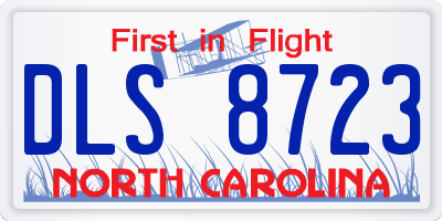 NC license plate DLS8723