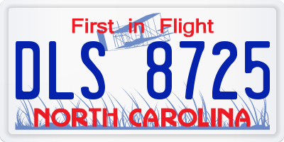 NC license plate DLS8725