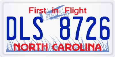 NC license plate DLS8726