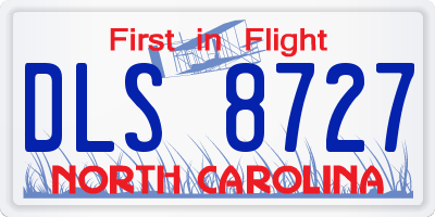 NC license plate DLS8727