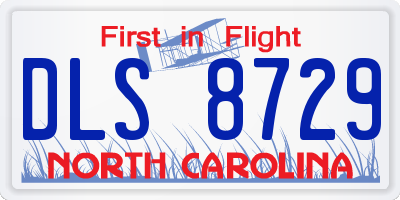 NC license plate DLS8729