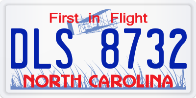 NC license plate DLS8732