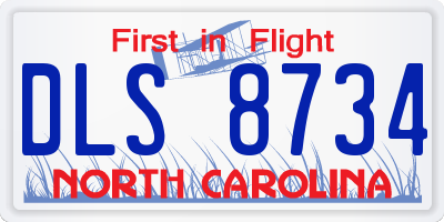 NC license plate DLS8734