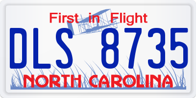 NC license plate DLS8735