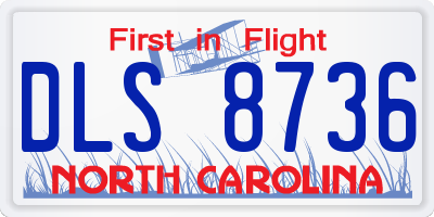 NC license plate DLS8736