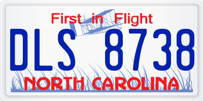 NC license plate DLS8738