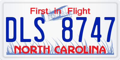 NC license plate DLS8747