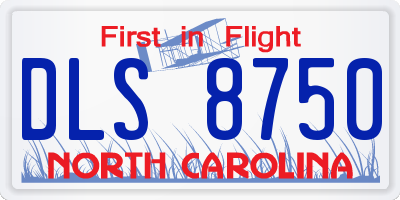 NC license plate DLS8750