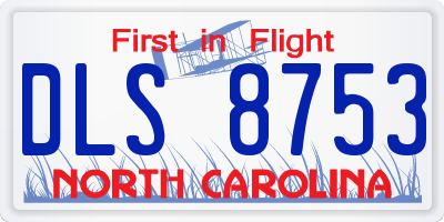 NC license plate DLS8753