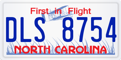 NC license plate DLS8754