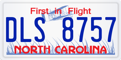 NC license plate DLS8757