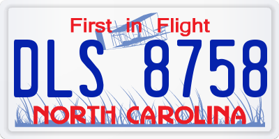NC license plate DLS8758