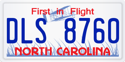 NC license plate DLS8760