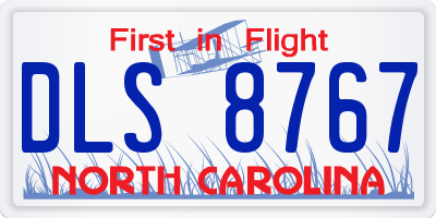 NC license plate DLS8767