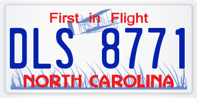 NC license plate DLS8771