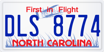 NC license plate DLS8774