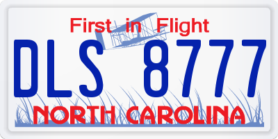 NC license plate DLS8777
