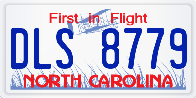 NC license plate DLS8779