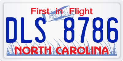 NC license plate DLS8786