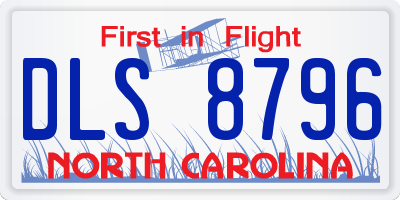 NC license plate DLS8796