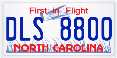 NC license plate DLS8800