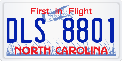 NC license plate DLS8801