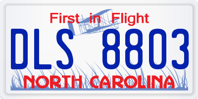 NC license plate DLS8803