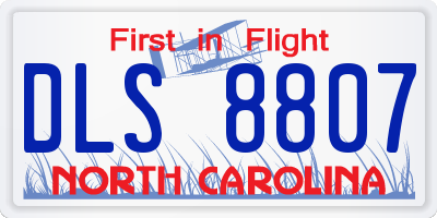 NC license plate DLS8807