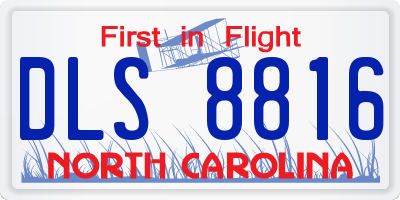 NC license plate DLS8816